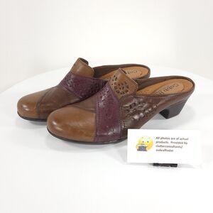 Cobb Hill By New Balance Slip On Leather Mule Heel Womens Size 8 CBD17TNM Brown